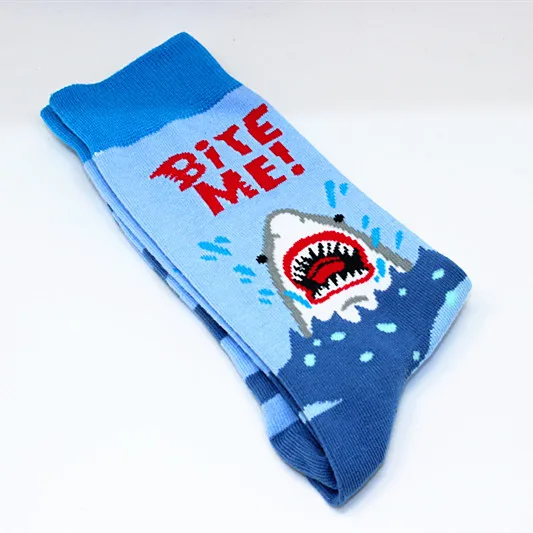 Fashion cotton fashion hip hop men's socks trend Harajuku shark tiger flamingo skateboard happy socks men's Christmas gift socks