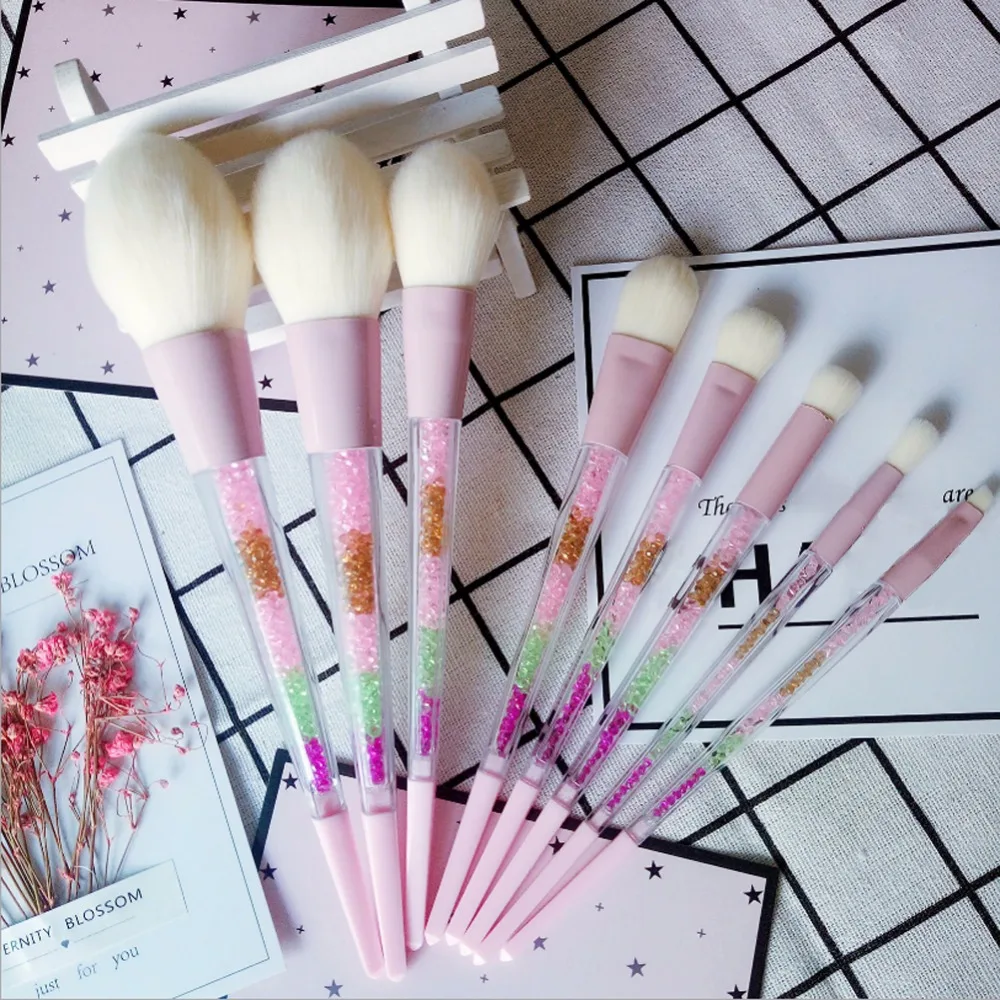 How to buy  Unicorn Makeup Brushes Rainbow Diamond Handle Make Up Brushes Fiber Brush Set Makeup Tools Eyebrow 