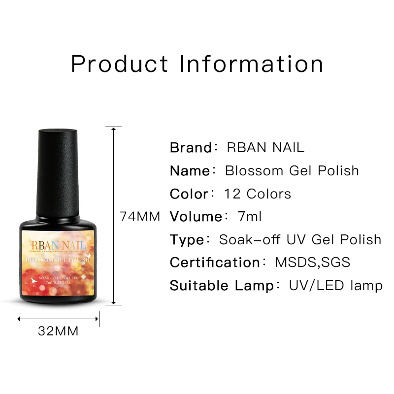 RBAN NAIL DIY акварельный лак для ногтей цветок гель Полупостоянный УФ лампа замачиваемый гель для ногтей Декор лак для нейл-арта маникюрный салон