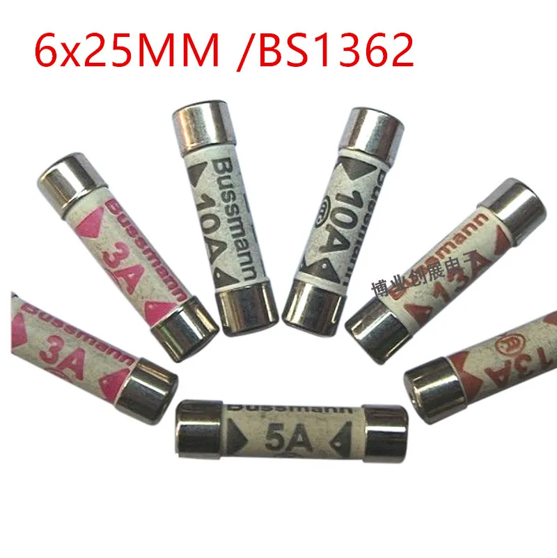 

10PCS 6*25mm Ceramic fuse tube fuse 6x25mm 1A 3A 5A 10A 13A 15A 20A