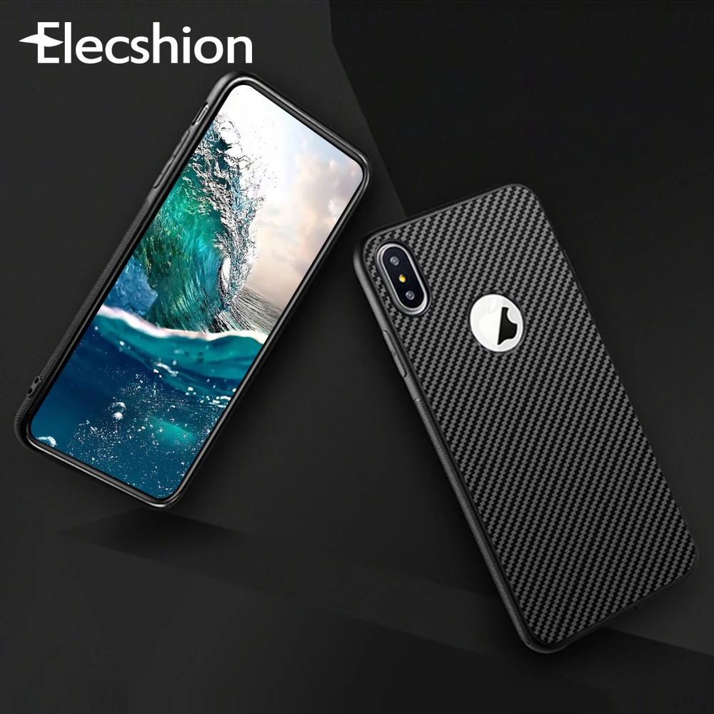 

Carbon Fiber Case For iPhone 7 XR Xs Max X Soft TPU Case For iPhone 7 8 Plus 6 6s Business Silicon Luxury Smart Accessories Case