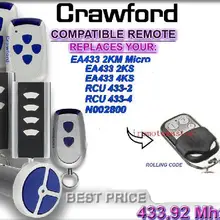 Crawford EA433 2 км MICRO, EA433 2KS RCU433 совместимая Дистанционная замена