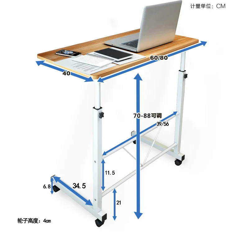 Компьютерный стол регулируемый переносной столик для ноутбука повернуть столик для ноутбука может быть поднят стоял Рабочий стол 60*40 см