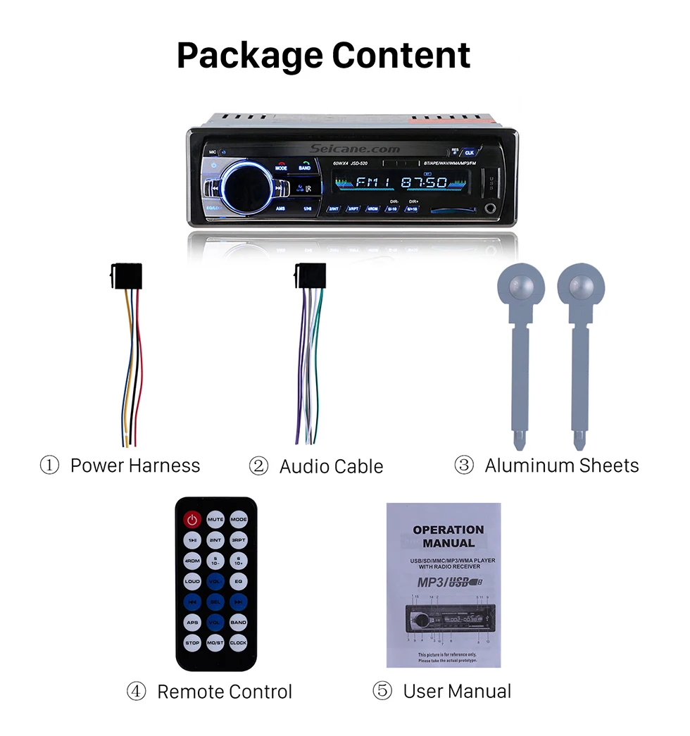 Seicane Универсальный Один Дин Радио Bluetooth аудио стерео гарнитура вызовы MP3 плеер автомобиля FM с 4 канала Выход SD дистанционного AUX