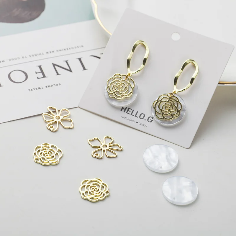 

DIY Jewelry Findings Metal Flower Earring Accessories Pendants Jewelry Making Supplies Wholesale Lots Bulk