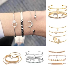 Набор браслетов Bodomia Женская мода для девочек ювелирный ободок завязанный Золотой пляж цепь из кабошона струна подарок Серебряное сердце