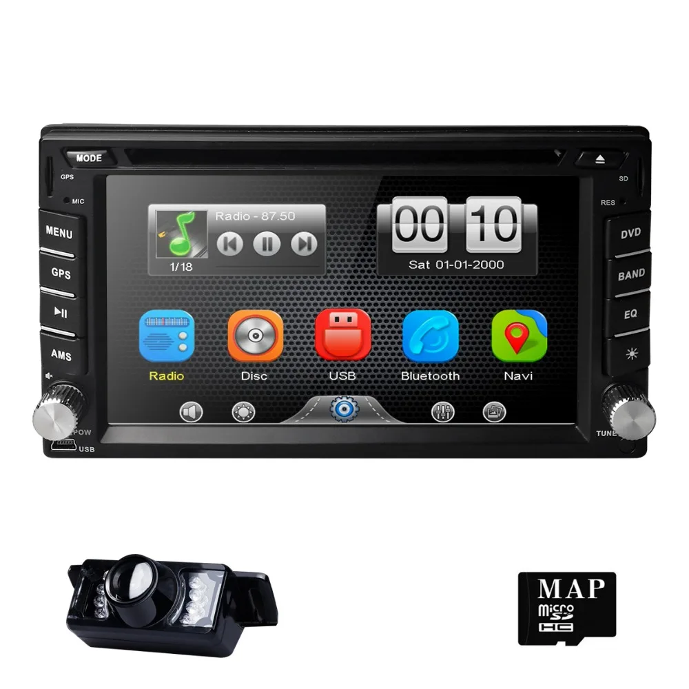 

Hizpo 2 Din car GPS RadioTape Recorder 6.2 inch For Nisson GPS Navigation Audio Stereo Head unit SWC SD USB CAM IN TOUCH SCREEN