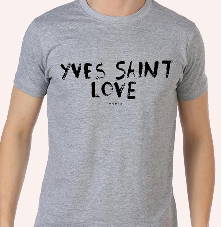 

Summer funny print men tshirt women Yves Saint Love T shirt