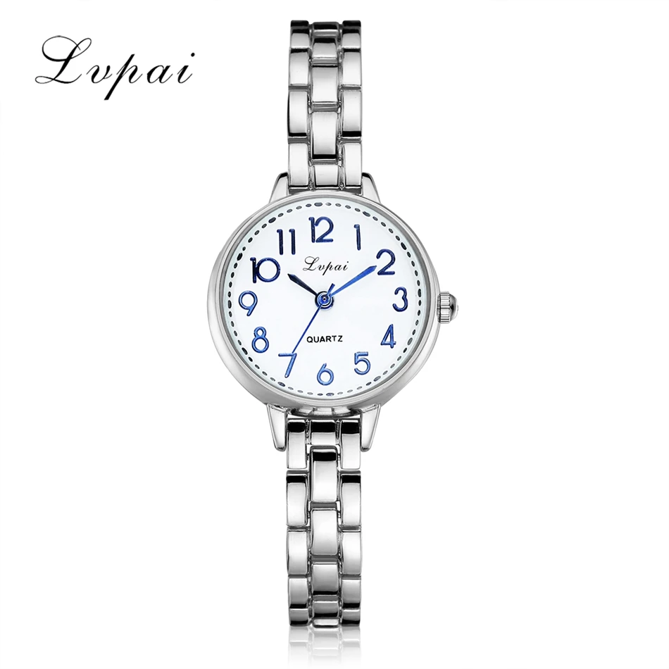 Lvpai брендовые новые женские часы-браслет модные повседневные Кварцевые женские наручные часы роскошные женские часы с розой LP168 - Цвет: Silver Blue