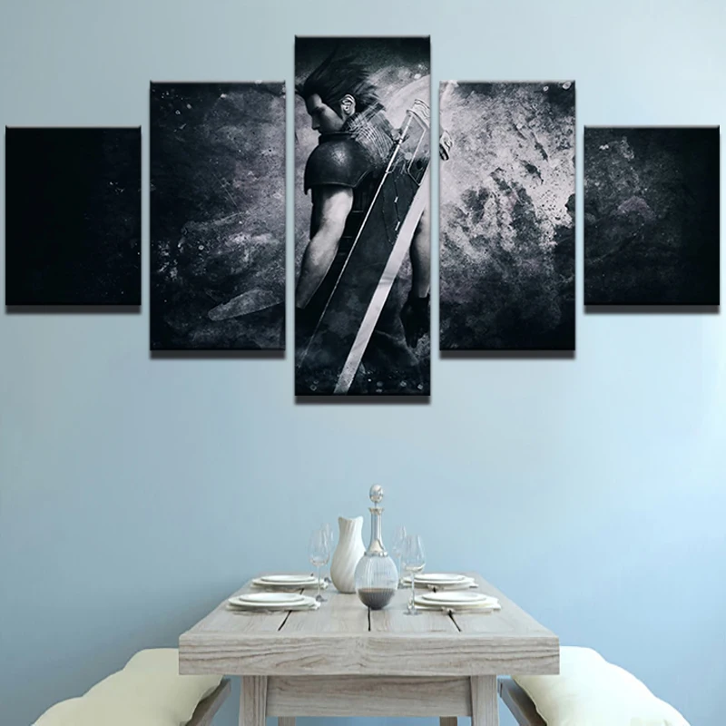 

Home Decor Canvas 5 Panel Game Final Fantasy Character Top-Rated Wall Pictures For Living Room Painting Modular Pictures YGYT