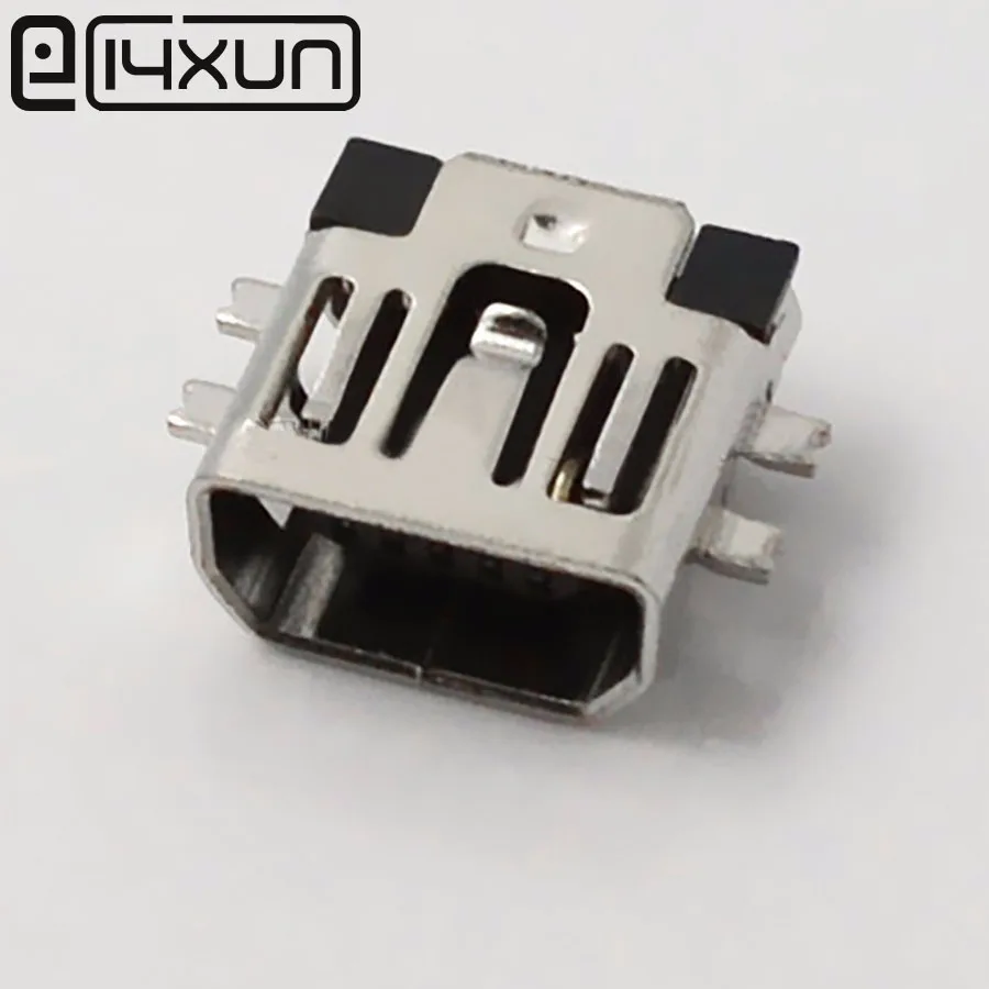 10pcs Mini USB Type AB 5 Pin Female Plug Jack Interface Connector Offset 4 Fixed Pins Socket for