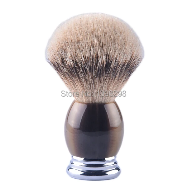 22*65 мм silvertip щетка для бритья ручка из бычьего рога роскошный подарок для мужчин Бритье борода не плохой запах Узлы волос
