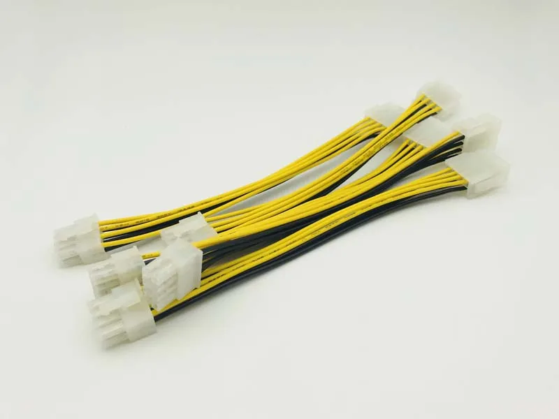 5 PCS كابل 20 cm 8Pin الذكور إلى 8Pin الإناث PC وحدة المعالجة المركزية امدادات الطاقة تمديد وصلة كابل موصل محول ل BTC عامل منجم التعدين