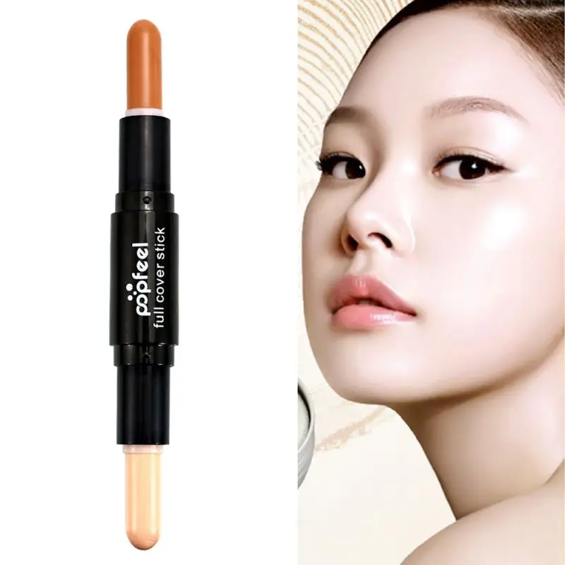 

Face Makeup 2 in1 Double-ended Concealer Pro Stick Contouring Face Makeup Highlighter Bronzer Full Cover Blemish Makeup Creamy