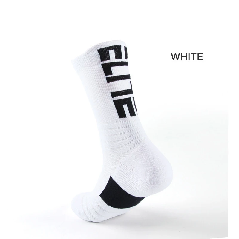 Мужские модные носки с буквенным принтом, амортизационные мужские носки для велоспорта, носки для езды на велосипеде, дышащие носки для бега на открытом воздухе, подходят для 39-43 - Цвет: white socks