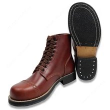 Ботинки в армейском стиле США; кожаные ботинки; короткие уличные ботинки; высокое качество; США/406103; WW2