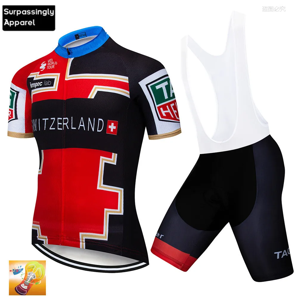 

Pro Team Switzerland Cycling Jersey Summer Ropa Ciclismo Sport MTB Bike Maillot Bicycle Wear BIB Shorts 9D Gel Cycling Clothing