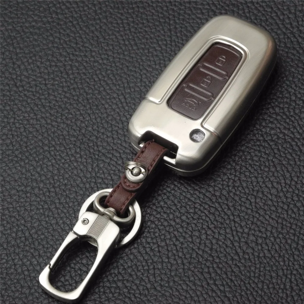 Jingyuqin для Kia K2 K5 Smart Key пульт дистанционного управления 3 кнопки цинковый сплав+ кожаный автомобильный чехол для ключей Автомобильный Стайлинг