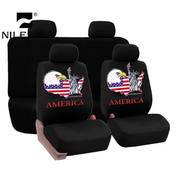 

Nile Universal Car Seat Cover Cushion American Flag Statue Of Liberty Printing Four-level Washable Car Seat Cover