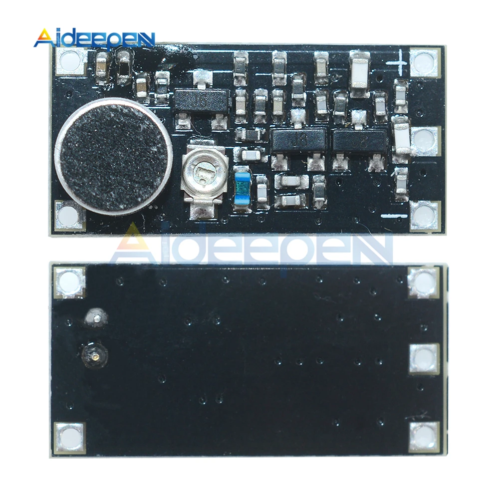 

FM Transmitter Wireless Microphone Surveillance Frequency Board Module Adjustable Capacitor DC 3V 9mA 88-115MHz