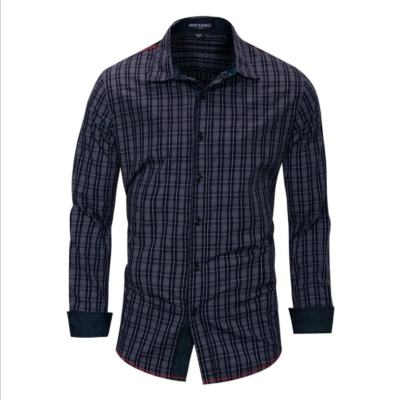 

Large size MENS LONG SLEEVE Casual SHIRT COTTON PLAID Shirt