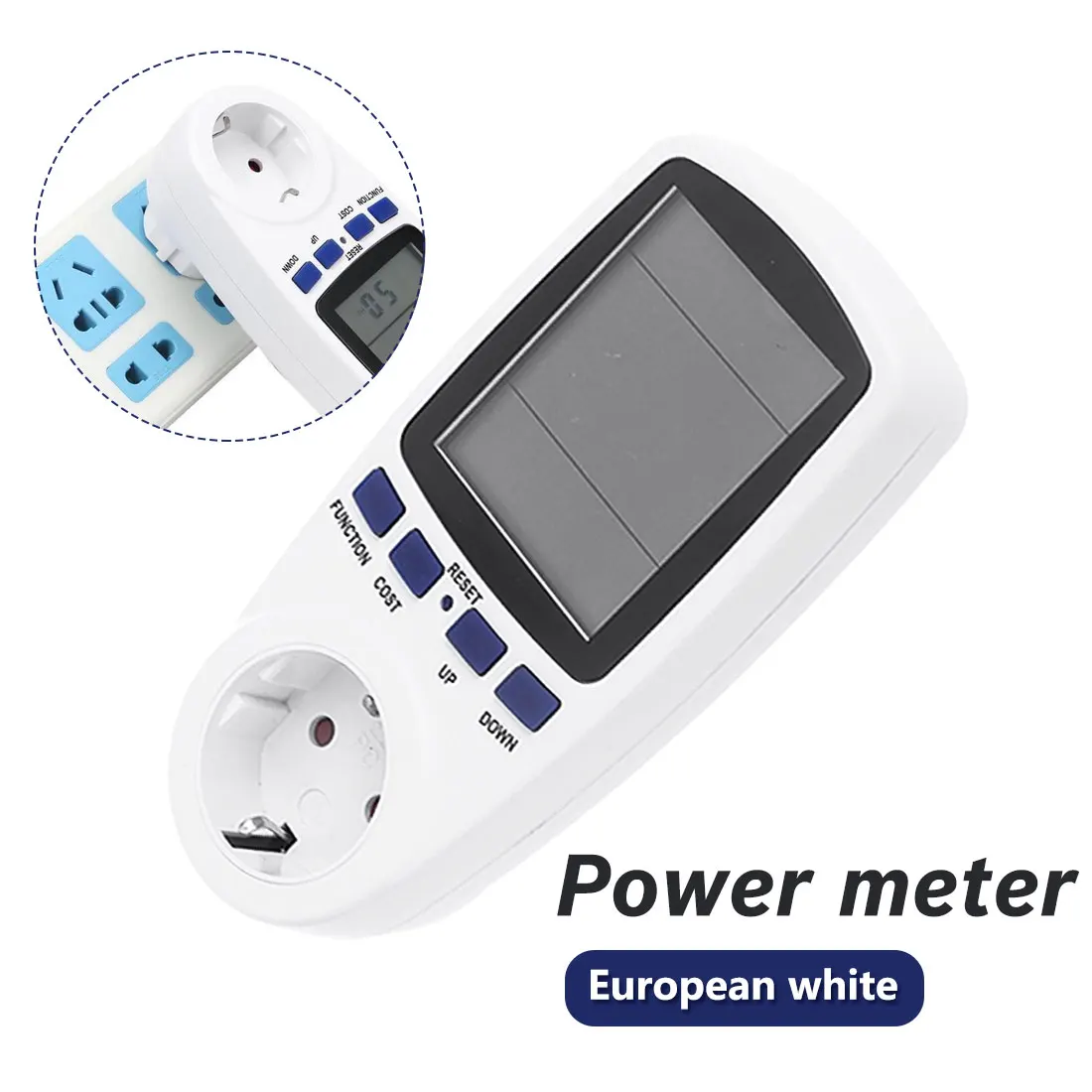 

LCD Display Electricity Usage Monitor Power Meter EU Plug Home Energy Watt Volt Amps Wattage KWH Consumption Analyzer