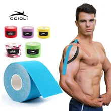 Новая синтетическая кинезиологическая лента, 5см5м, вискоза, блестящая, для спортсменов, сменная, из хлопка, Спортивная Кинезиология, эластичная, для мышц, для поддержки колена