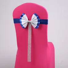 30 шт./партия с бантом эластичный спандекс стул бант накидки из лент для свадьбы стул отеля Украшение на заднюю панель можно смешать цвета