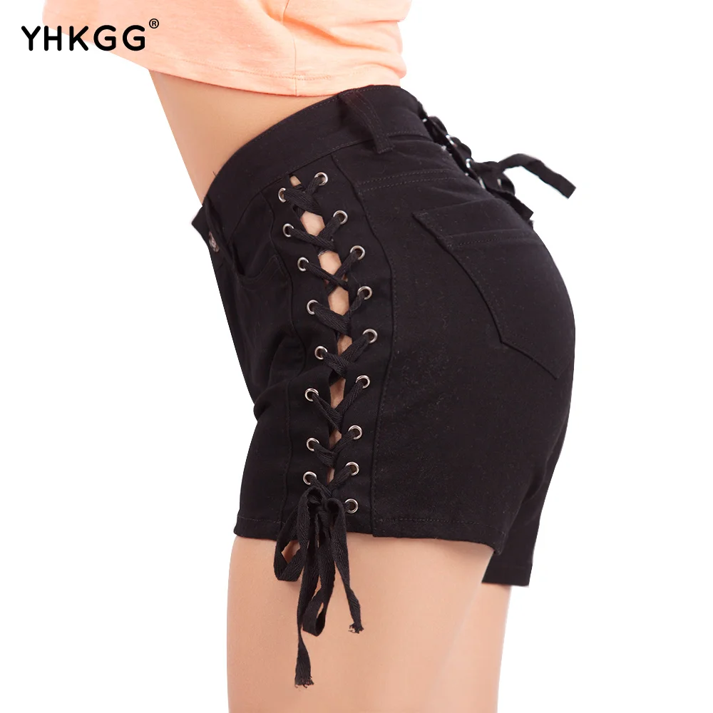 YHKGG Summer Hole Denim y Jeans Shorts Women High Waist Black Short yhkgg-summer-hole-denim-y-jeans-shorts-women-high-waist-black-short