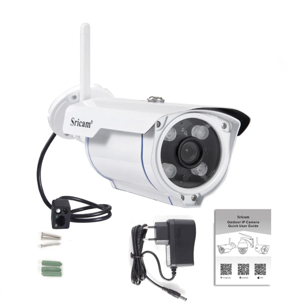 Sricam SP007 IP камера HD720 wifi Onvif 2,4 P2P для смартфона водонепроницаемый антивандальный Ondersteuning 128G SD Tf-kaart открытый