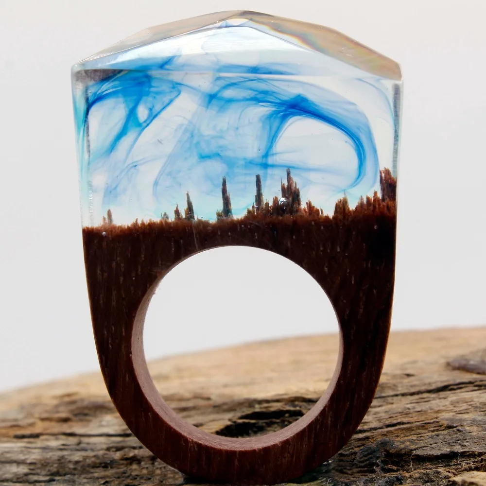 Danze Fashion Women Clear Resin Rings For Women Men Vintage Handmade