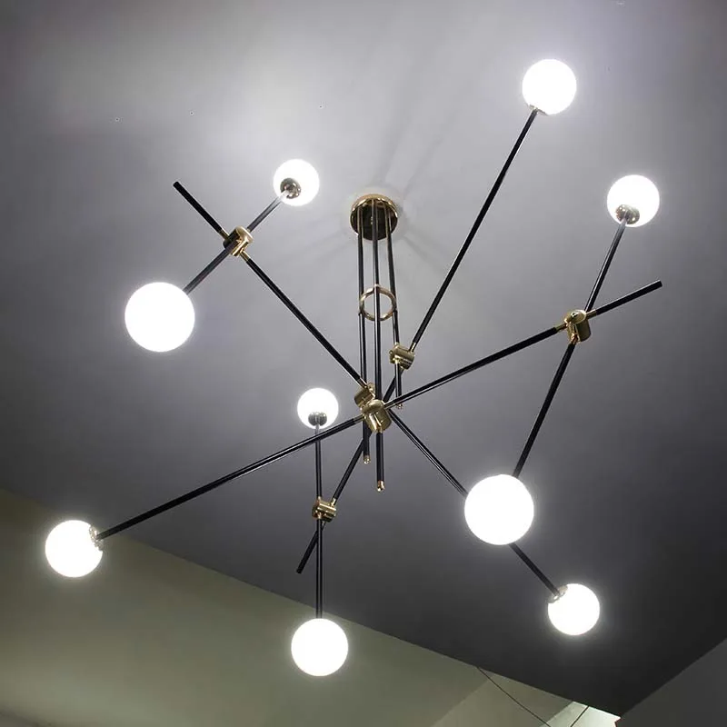 

American minimalist Personality Iron creative personality Pendant Lights iron art pendant lamp LED geometric lights ZAFG736