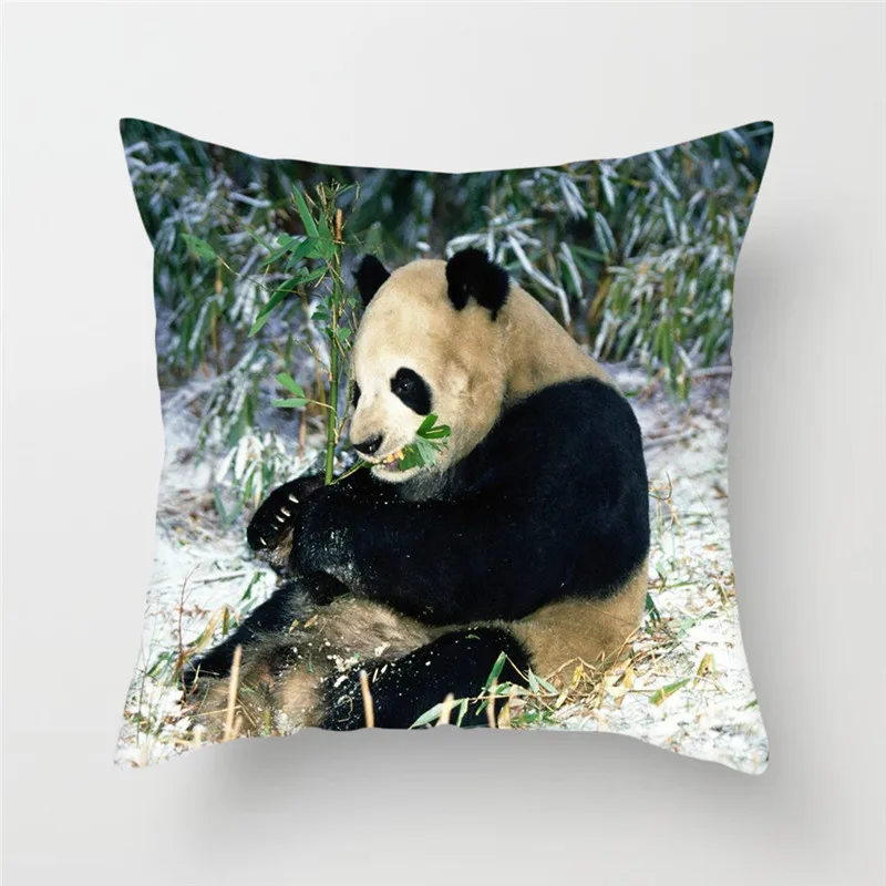 Fuwatacchi чехол для подушки с изображением животных панды для дивана домашний декор панда фото наволочка для подушки с национальным сокровищем декоративная наволочка - Цвет: PC05939