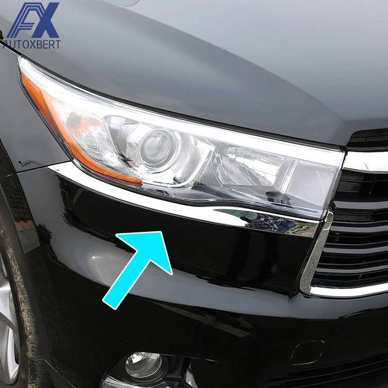 AX For Toyota Highlander Kluger 2014 2015 2016 Chrome Front Head Light