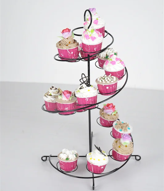 18 Cup Metal rotating frame Cupcake and Dessert Stand Holder/white
