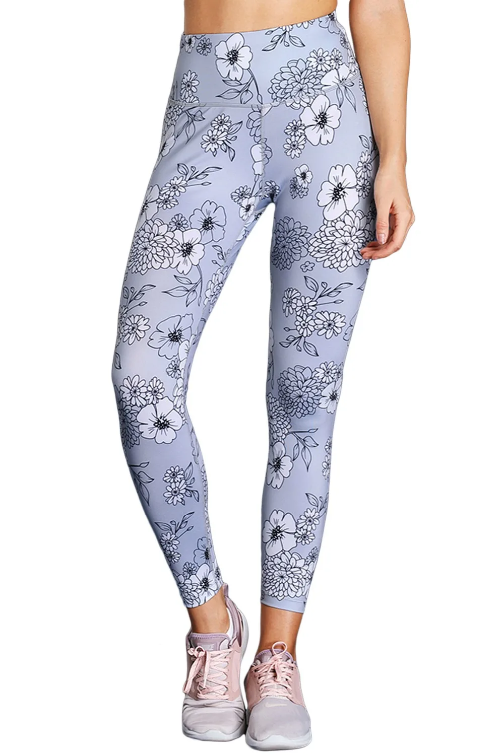 Gray-Floral-Print-Allover-High-Waist-Leggings-LC77123-11-1