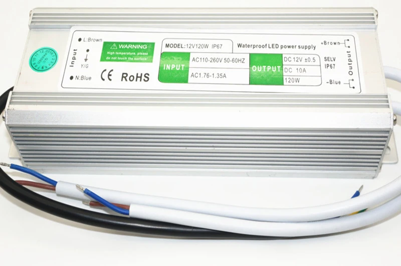 Водонепроницаемый IP67 светодиодный драйвер Ac dc 12 V/24 V 10 W 15 W 20 W 25 30 W 36 W 45 W 50 W 60 W 80 W 100 W 120 W 150 W Питание для светодиодный полосы света