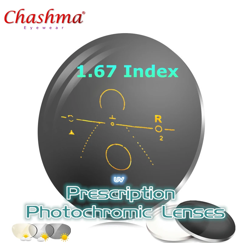 

1.67 Index Aspheric Progressive Photochromic Addition Multifocal Transition Lens Prescription Myopia/Hyperopia/Presbyopia 2 PCS