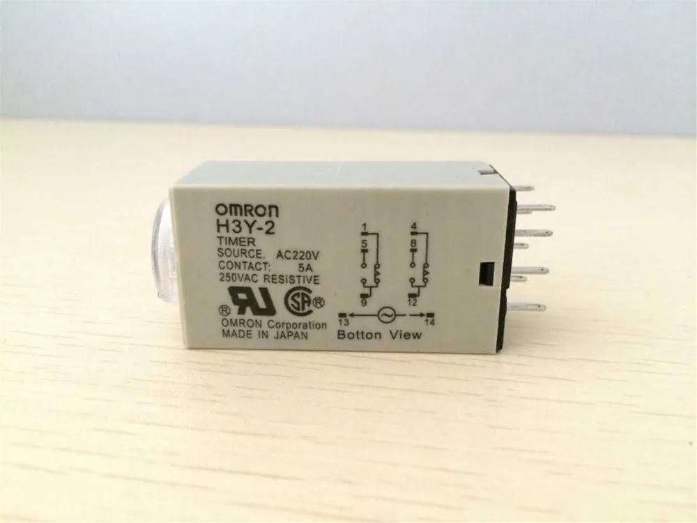 

1pc Mini Time Relay H3Y-2 8 Pin 5A 0-5/10/30/60s Power On Delay Timer 12VDC 24VDC 110VAC 220VAC