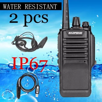 

2Sets BAOFENG BF-9700 8W IP67 Waterproof Two Way Radio UHF400-520MHz FM Transceiver with 2800mAh battery Ham Radio Walkie talkie
