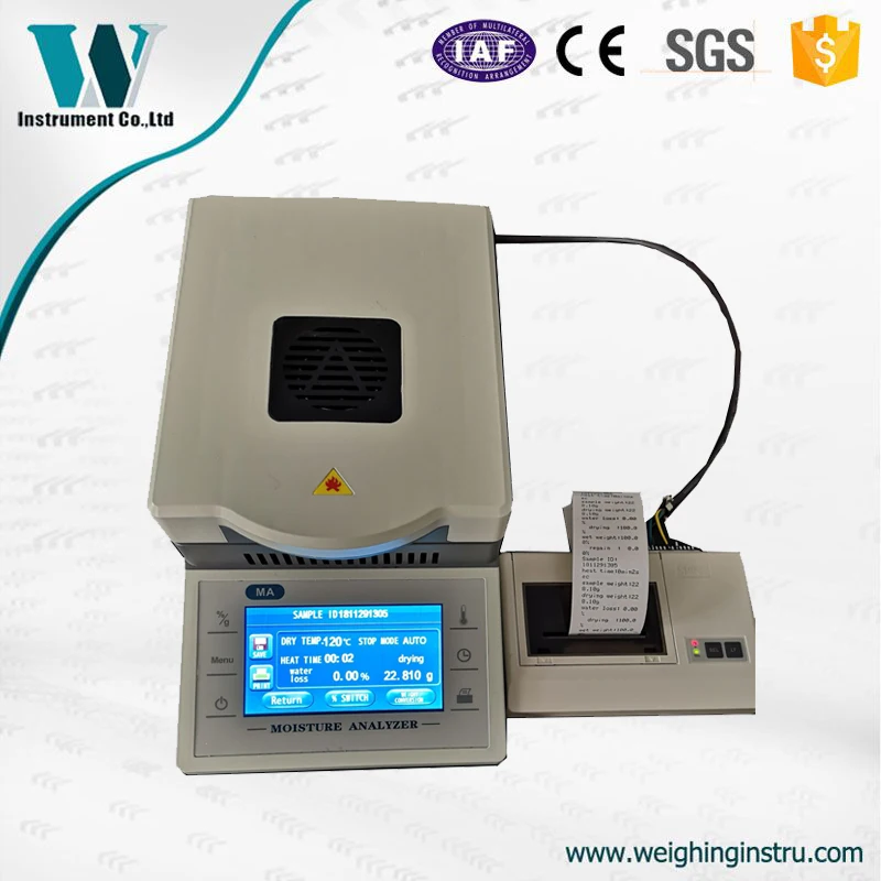

50g 0.001g 0.01% touch screen moisture balance with printer