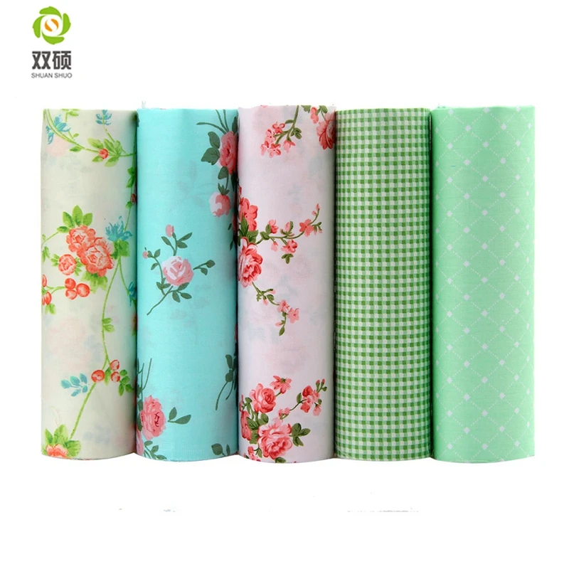 Shuanshuo новая Цветочная серия саржевой хлопчатобумажной ткани, Лоскутная Ткань, DIY швейная стеганая одежда для детей и кукол