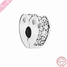 Сверкающие дуги любви клип бусины для самостоятельного изготовления ювелирных изделий Fit PANDORA талисманы Серебро 925 идеально на браслеты CL047C