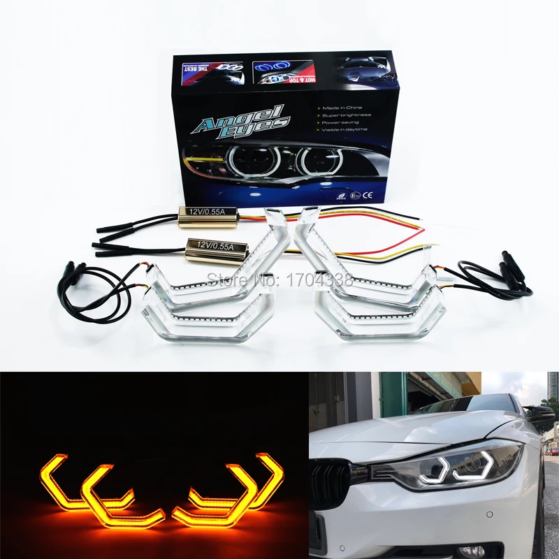 

4x 540-SMD Amer White Concept M4 Iconic Style LED Angel Eye Kit For BMW F30 F32 335I F82 F80 M3 Headlight Retrofit Car STYLING
