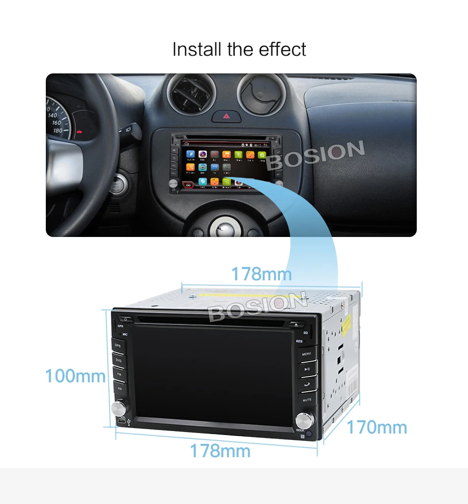 Bosion 2Din 6 2 дюймов Android 10 0 4 ядра емкостный сенсорный экран автомобильный dvd плеер с