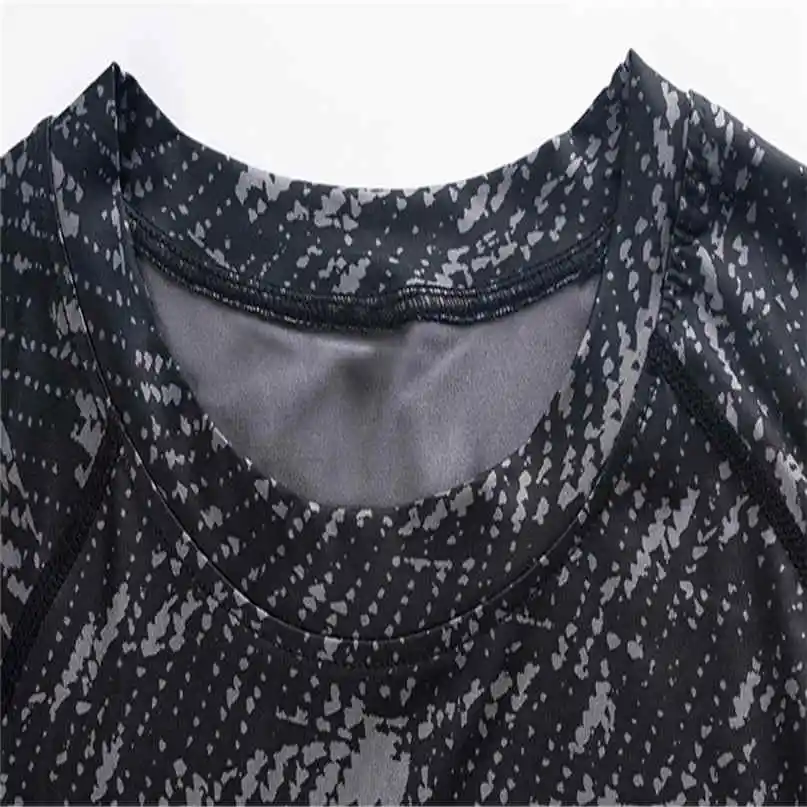 Sport Running t-shirt Short Sleeve O- Collar Basketball Fitness Wear Skinny Sweat Breathable T-shirt Quick Dryer clothes #2N15 (11)