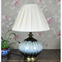 Художественная китайская фарфоровая Керамическая Настольная лампа для спальни, гостиной, свадьбы, настольная лампа Jingdezhen, настольная лампа с оленем