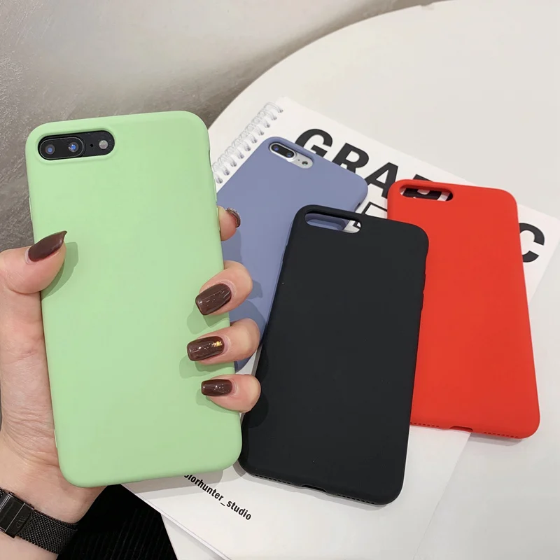 

Solid Candy Color Soft TPU Rubber Case for iPhone 6 6S 7 8 Plus For iPhone XS X XS Max XR Smooth Back Cover Fashion Phone Case