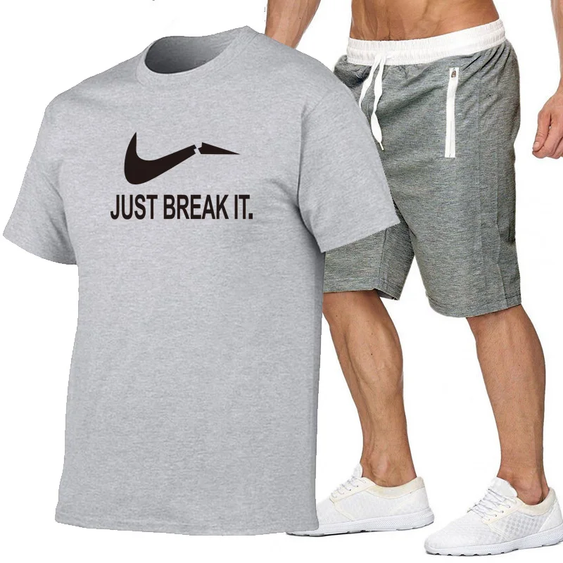 

New High quality brand men T-shirt suit 2 piece casual short sleeve o-neck summer fashion printed cotton t shirt and shorts men