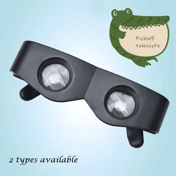 

Newest Fishing Telescope Goggles Flat Protruding Light Anti Sunlight Glare Dark Brown Lens with Glasses Box Adjustable Angling